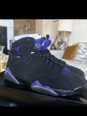 Air Jordan Retro 7 "Ray Allen" Black/Purple Men's Basketball Shoes Sz 9.5